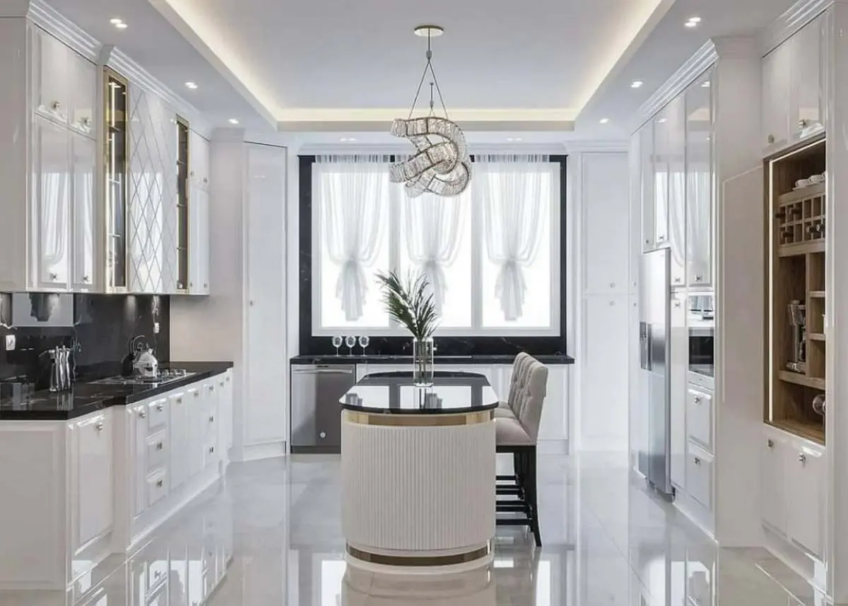 کابینت آشپزخانه با متریال چوب طبیعی و طراحی مینیمال